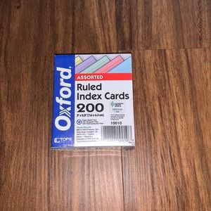 Ruled index cards / colors